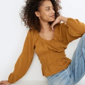 Madewell Sophia Top In Textured Plaid